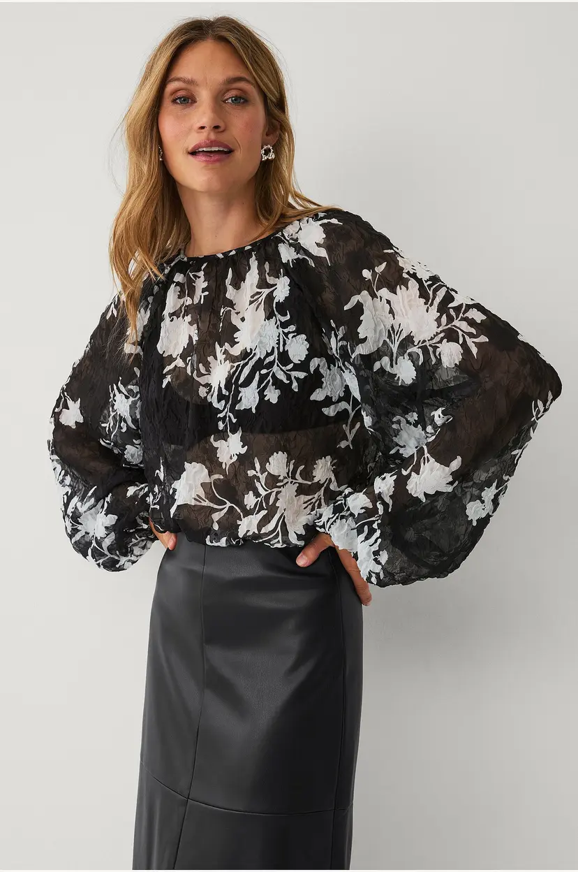 Ellos Collection Bluse med struktur - Svart
