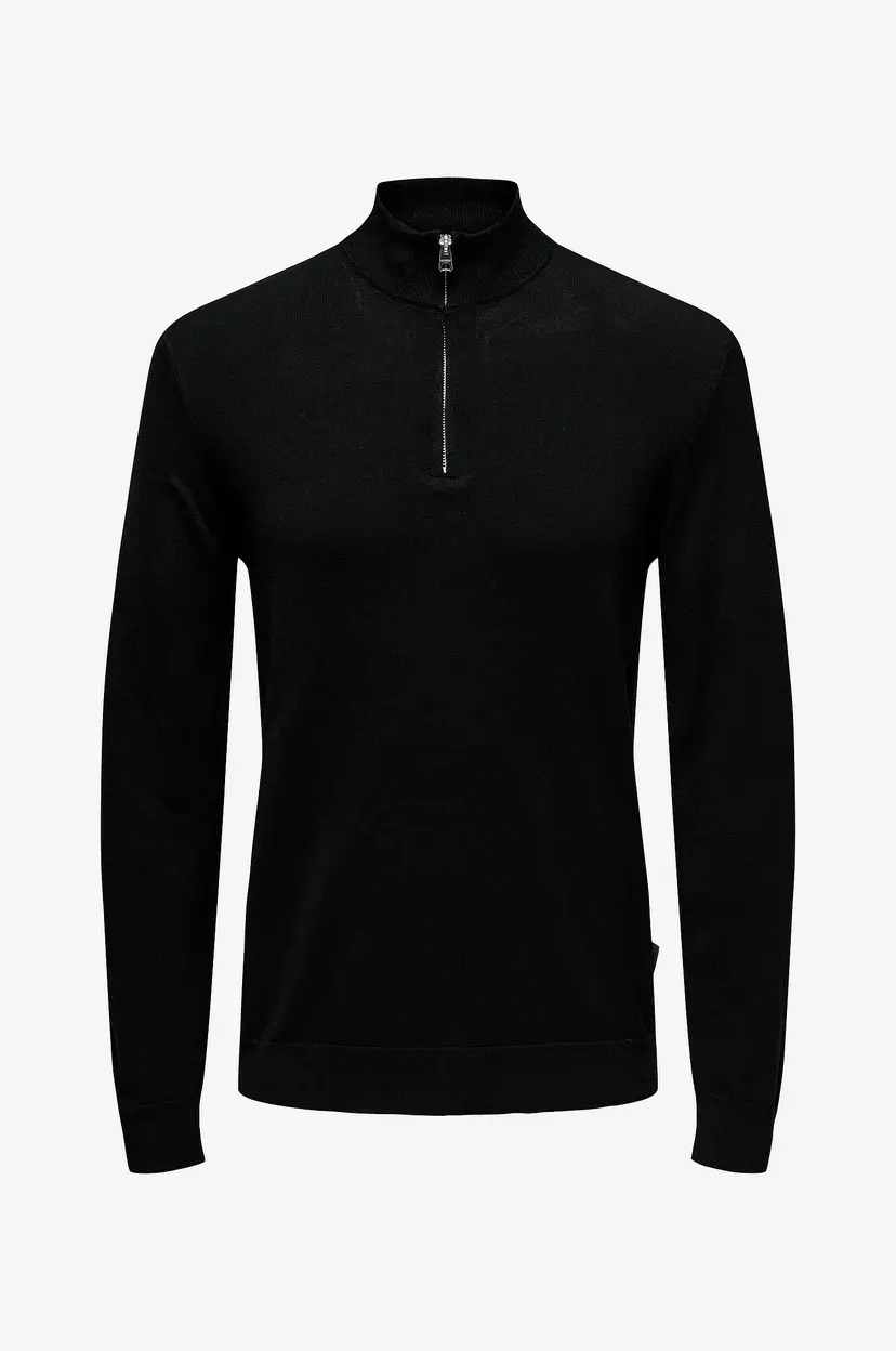 Only & Sons Genser onsWyler Life Reg 14 Half Zip Knit - Svart