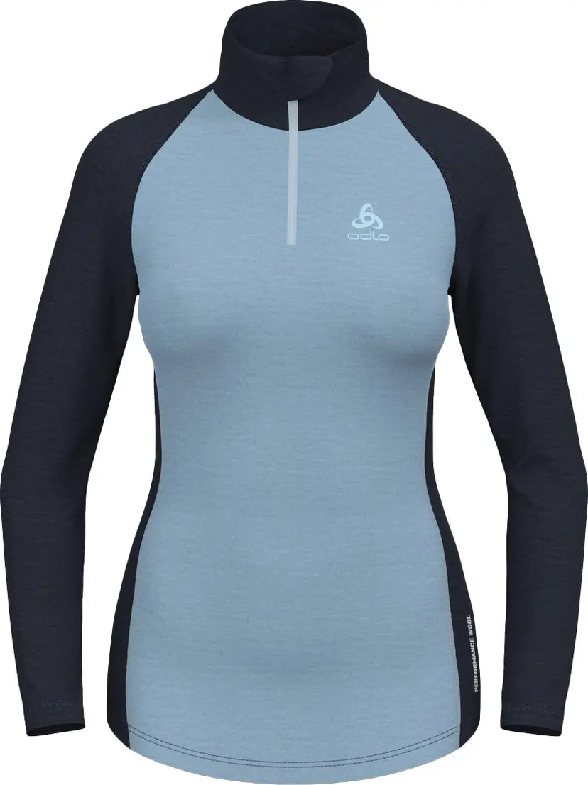 Odlo Odlo Women's Tn L/S Halfzip Natural  Provincial Blue - Dark Sapphire Melange