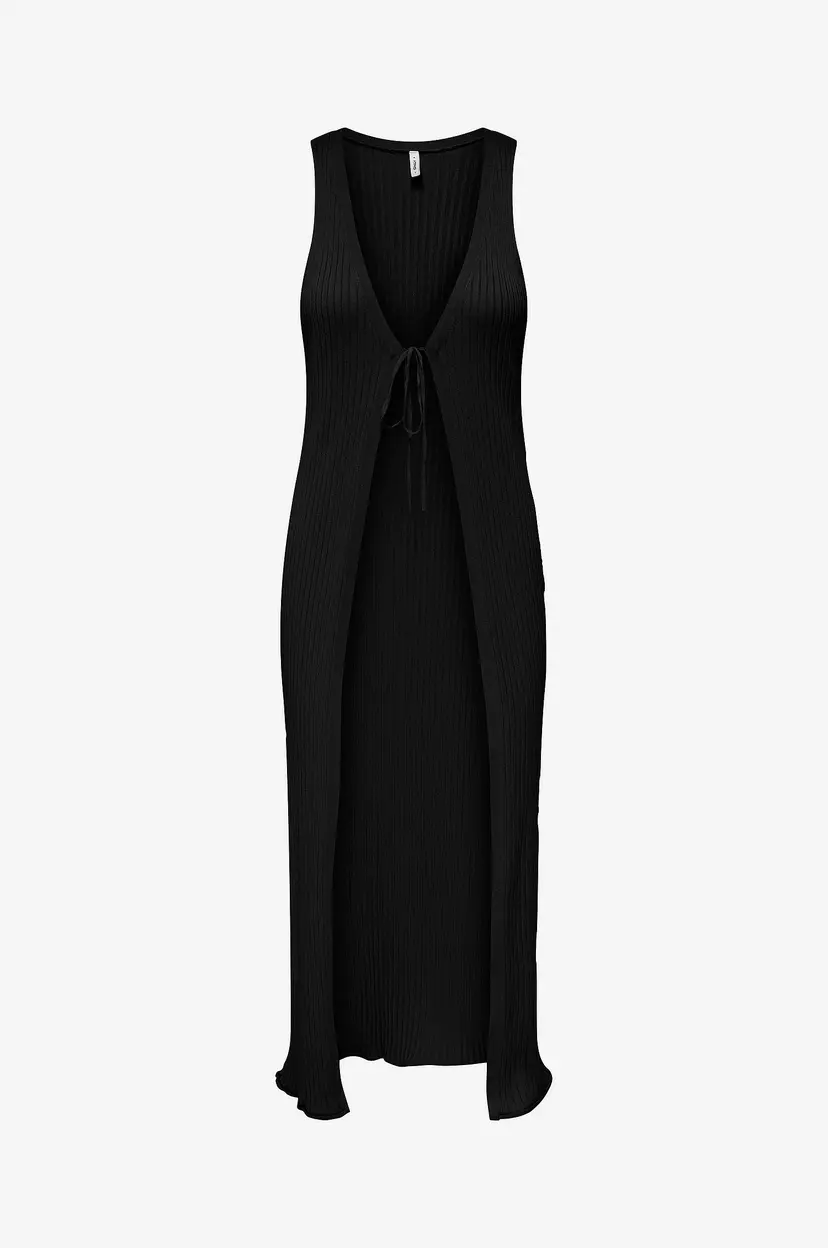 ONLY Vest onlMeddi SL Tie Maxi Vest Knt - Svart