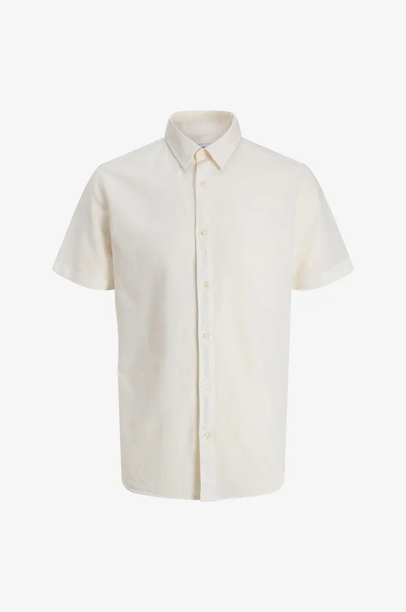 Jack & Jones Junior Skjorte jjeBreeze Linen Blend Shirt S/S - Hvit