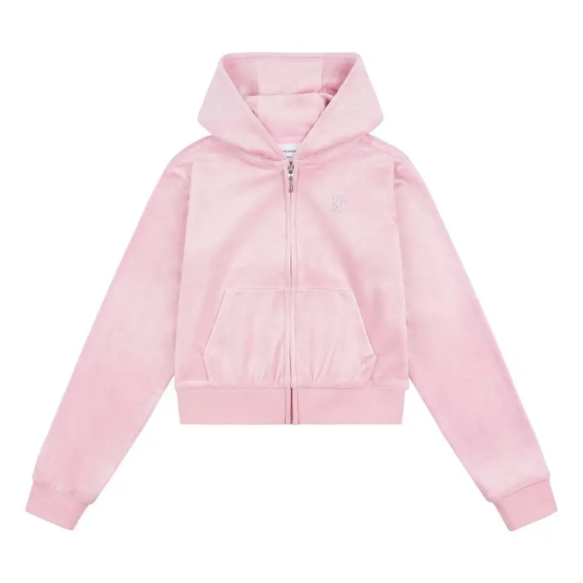 Juicy Couture Juicy Couture - Velourjakke Tonal Zip Thru Hoodie Pink Nectar