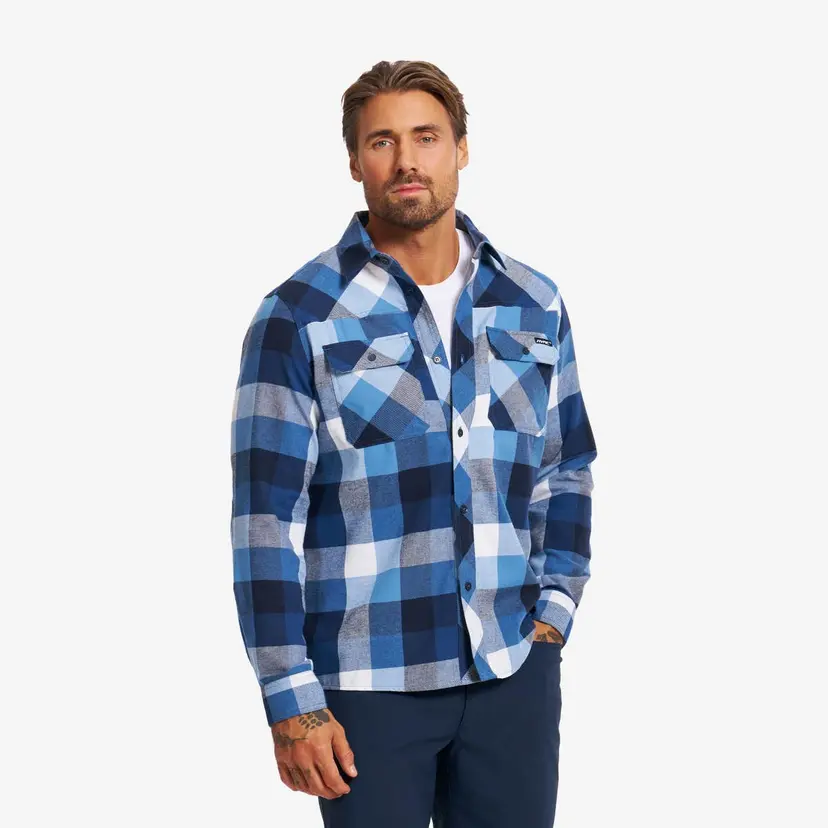 RevolutionRace Campfire Shirt Herre Deep Navy/Multi