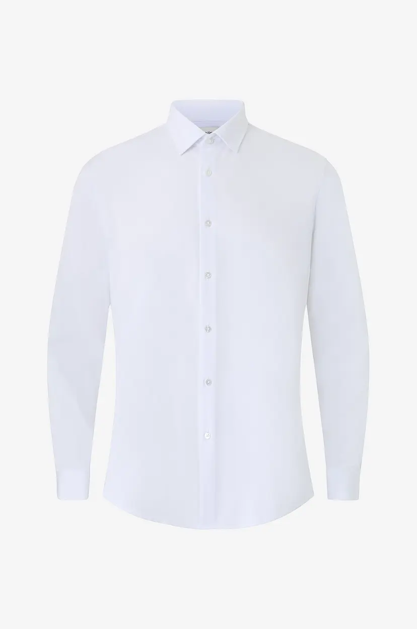 Calvin Klein Skjorte Slim Ref Knit Sld - Hvit