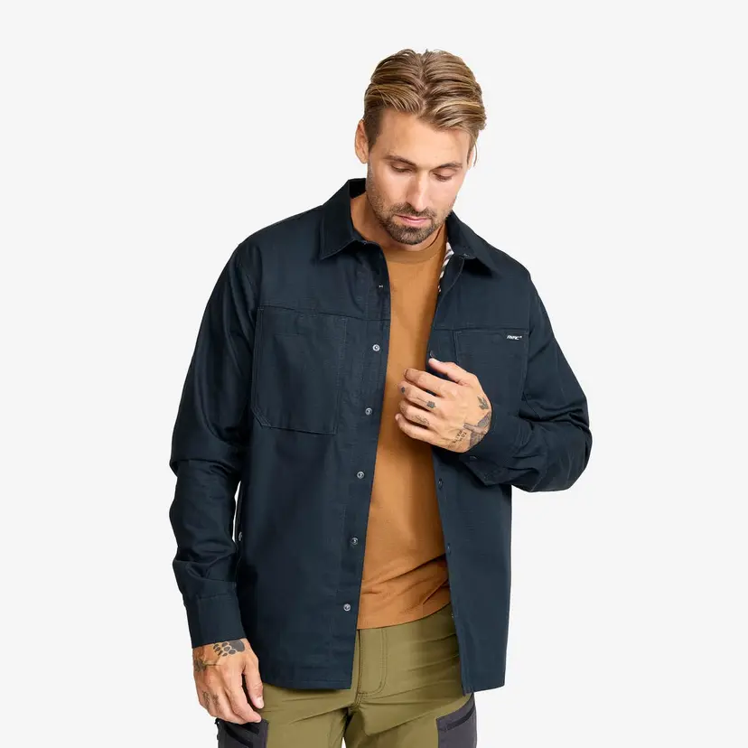 RevolutionRace Outback Fleece Lined Overshirt Herre Blueberry