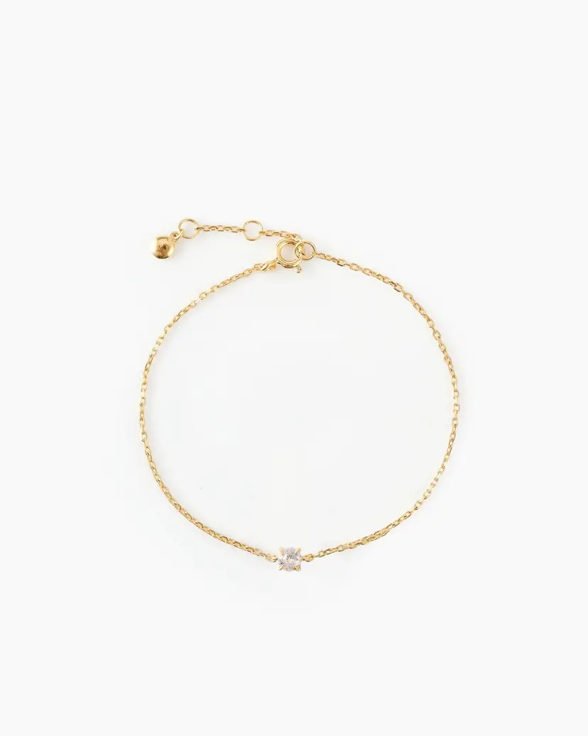 ANI Jewels Solitaire Chain Bracelet Gold