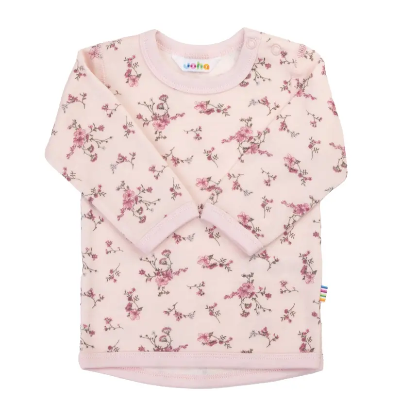 Joha Trøye i ull/bambus «Flora» Lys rosa
