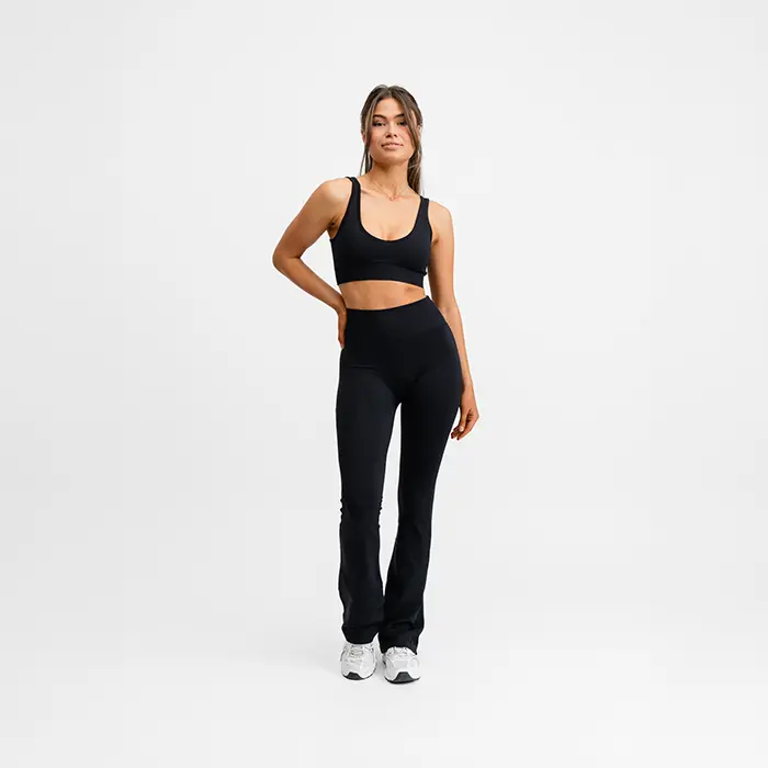 Drop of Mindfulness Seamless Deep V Sports-BH Svart