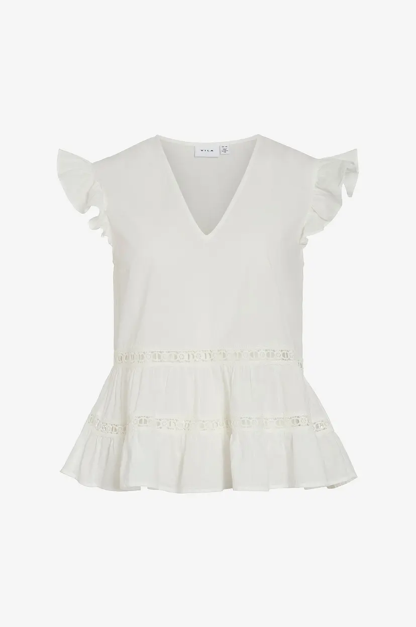 Vila Bluse viHumila V-neck - Hvit