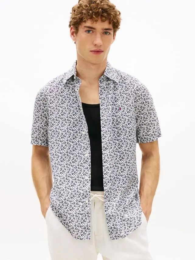 Tommy Hilfiger LINEN TROPICAL PRT SS RF SHIRT