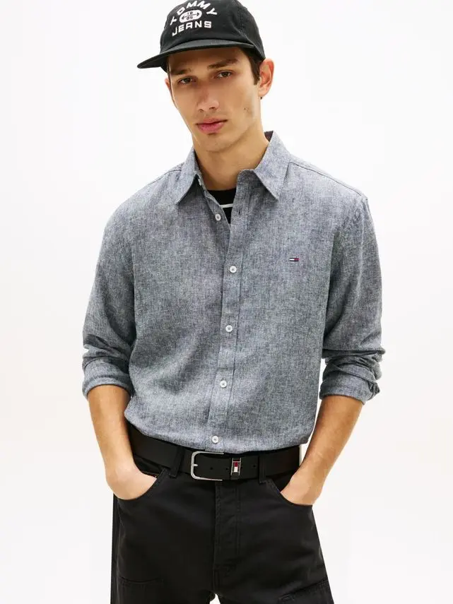Tommy Jeans TJM REG LINEN BLEND SHIRT EXT