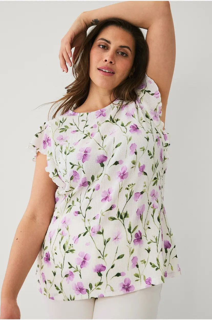 Ellos Plus collection Topp med volangermet - Lilla