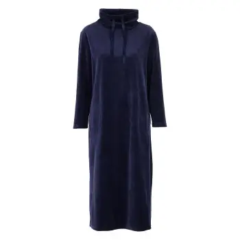 Damella Damella Velour Cosy Dress Marine XX-Large Dame