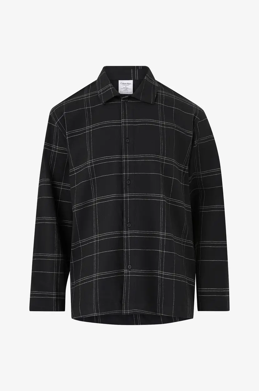 Calvin Klein Pysjamasskjorte L/S Button Down - Svart