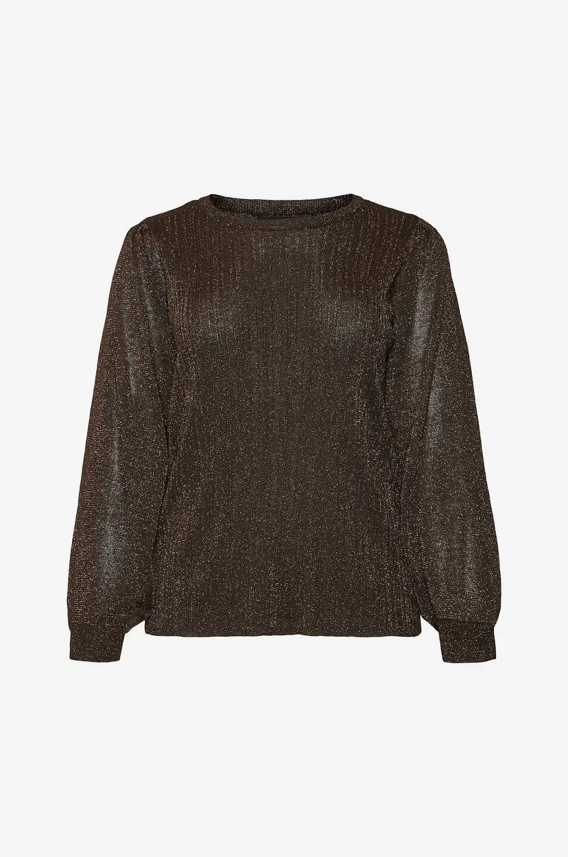 Vero Moda Curve Topp vmcTalia LS O-neck Pullover Cur - Brun