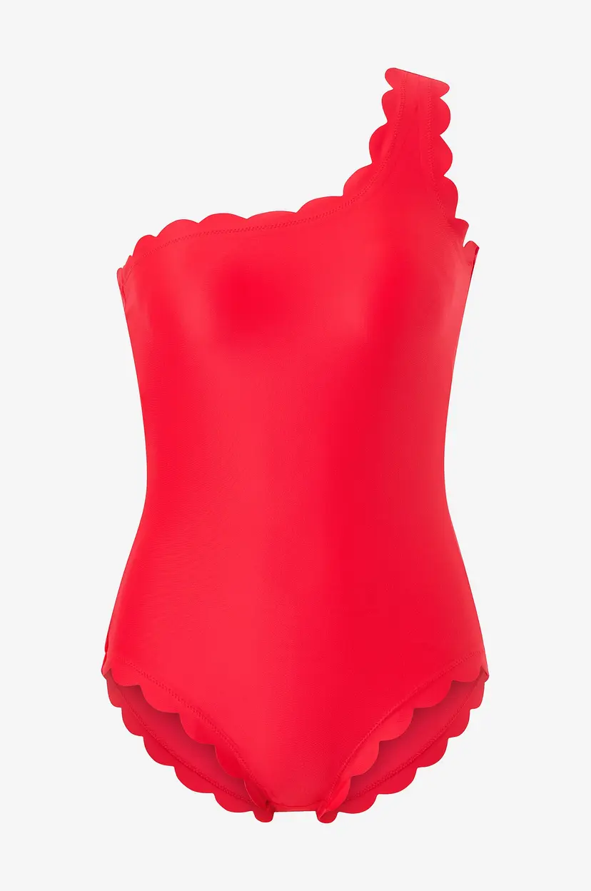 KAANDA Beach life Badedrakt New Venus Scallop Over One Shoulder Onepiece - Rød