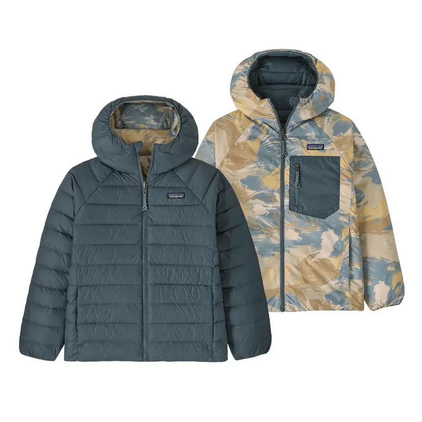 Patagonia Patagonia - Kids Reversible Down Sweater Hoody Summit Blue