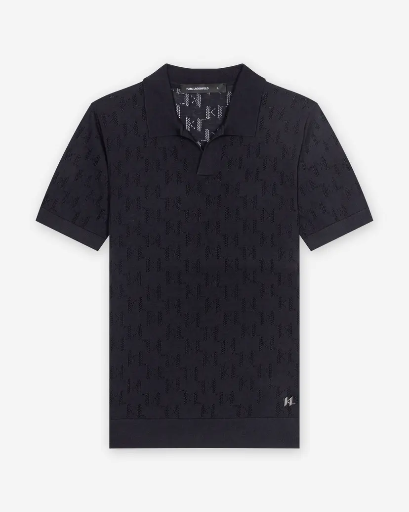 Karl Lagerfeld Karl Lagerfeld Knit Polo 1/2 Blue Polo shirt