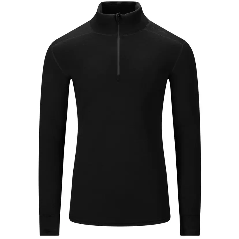 Aclima Aclima M's Fleecewool V2 Polo W/ Zip Jet Black