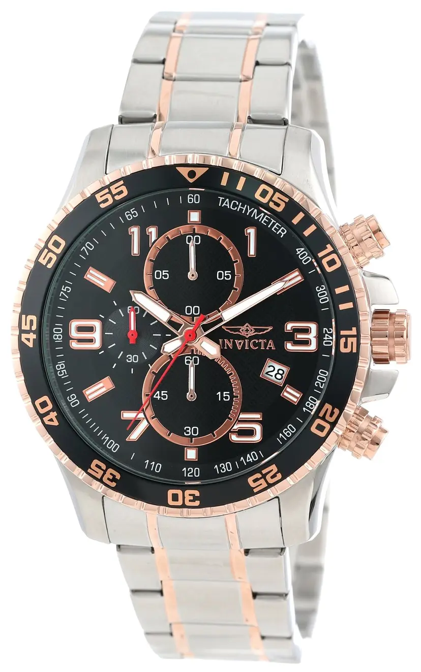 Invicta Invicta Herreklokke 14877 Specialty Sort/Rose-gulltonet stål Ø45 mm