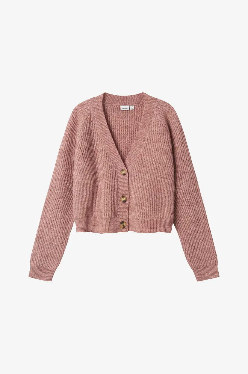 NAME IT Kardigan nkfHolly Boxy Short Knit Card - Rosa