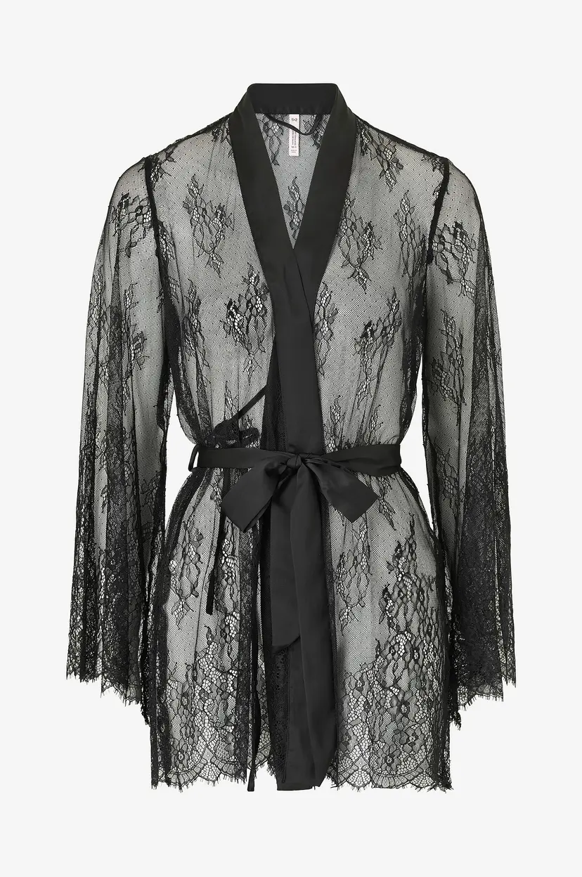 Hunkemöller Kimono Allover Lace - Svart