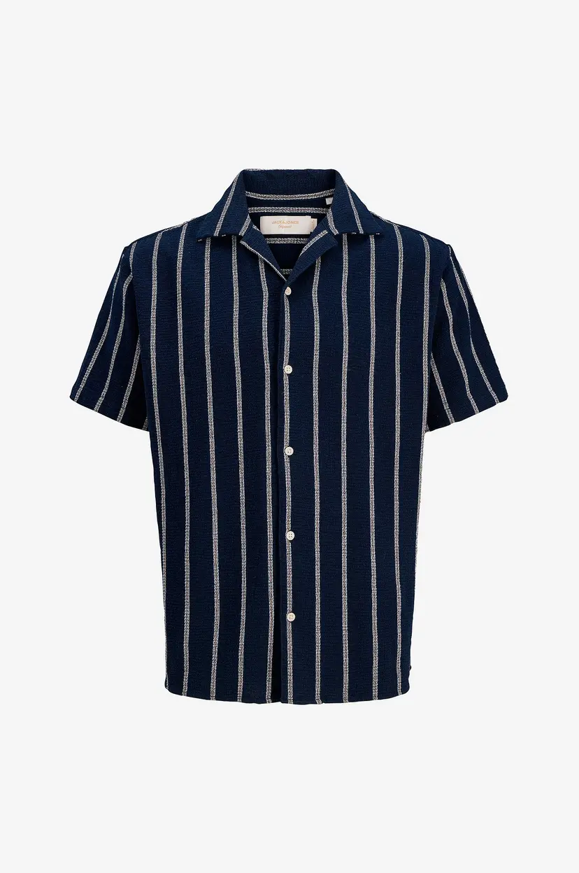 Jack & Jones Skjorte jorCoba Stripe Resort Shirt SS SN - Blå