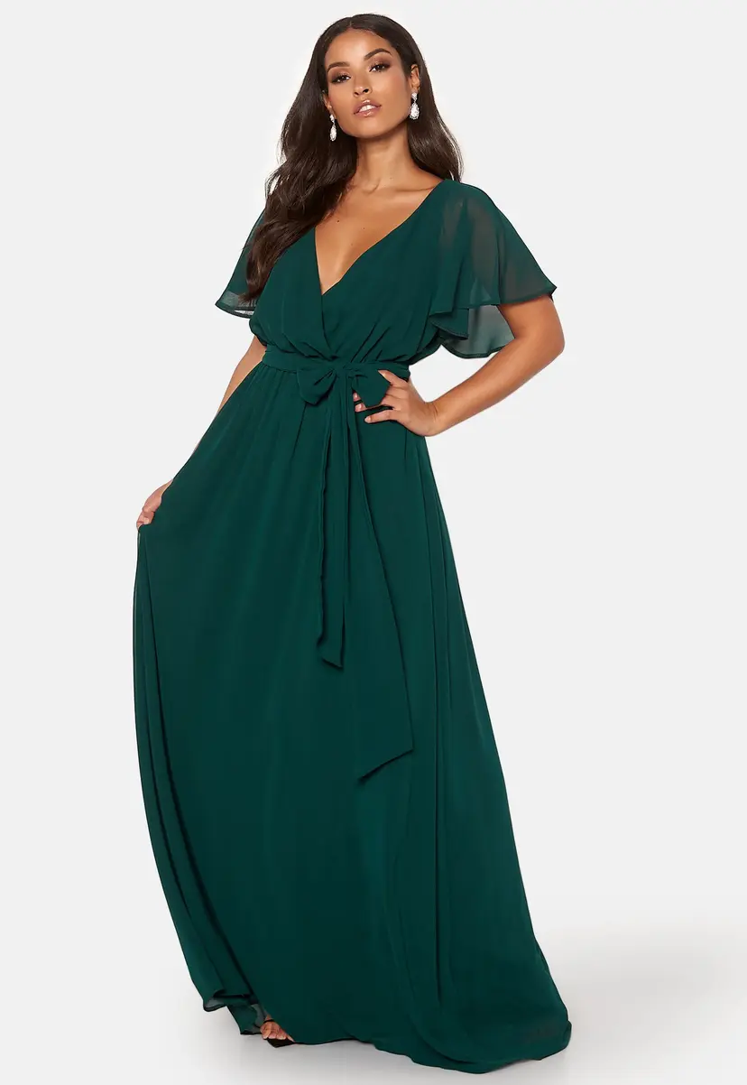 Goddiva Flutter Chiffon Dress