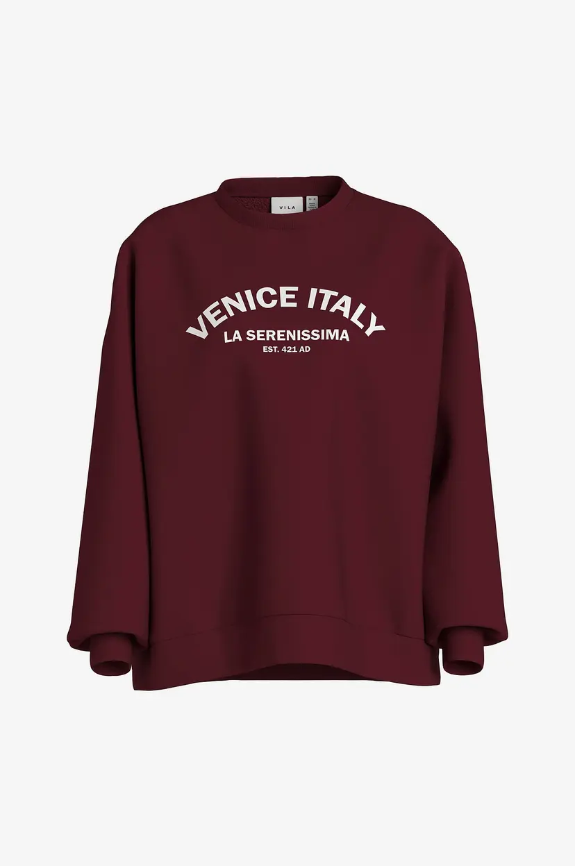Vila Collegegenser viMinna L/S Loose Sweatshirt - Rød