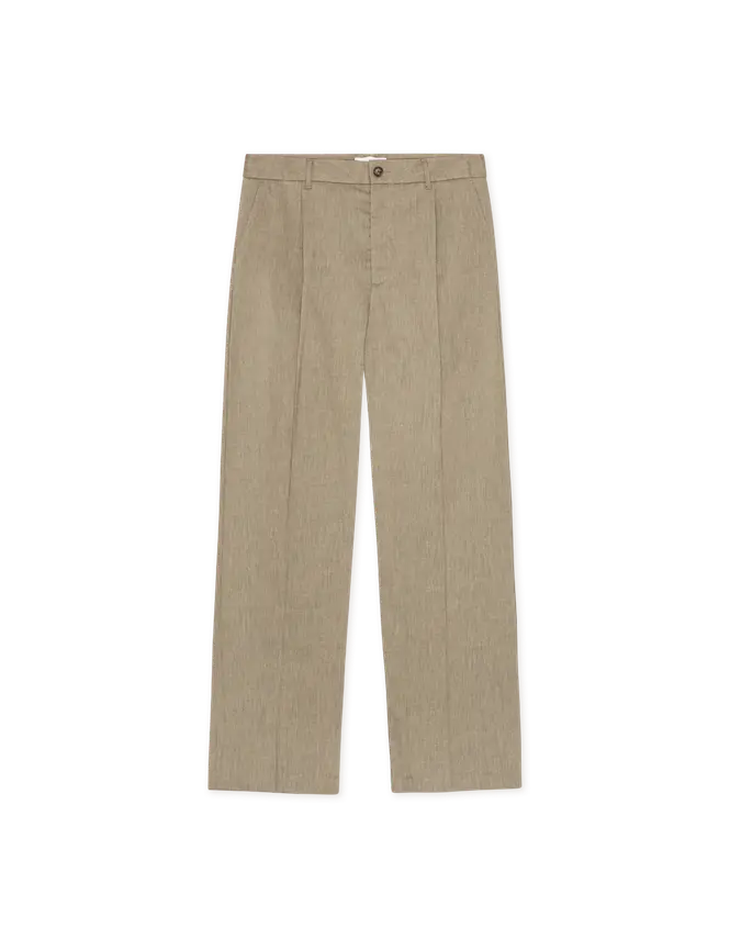 Les Deux Reece Pleated Slub Suit Pants
