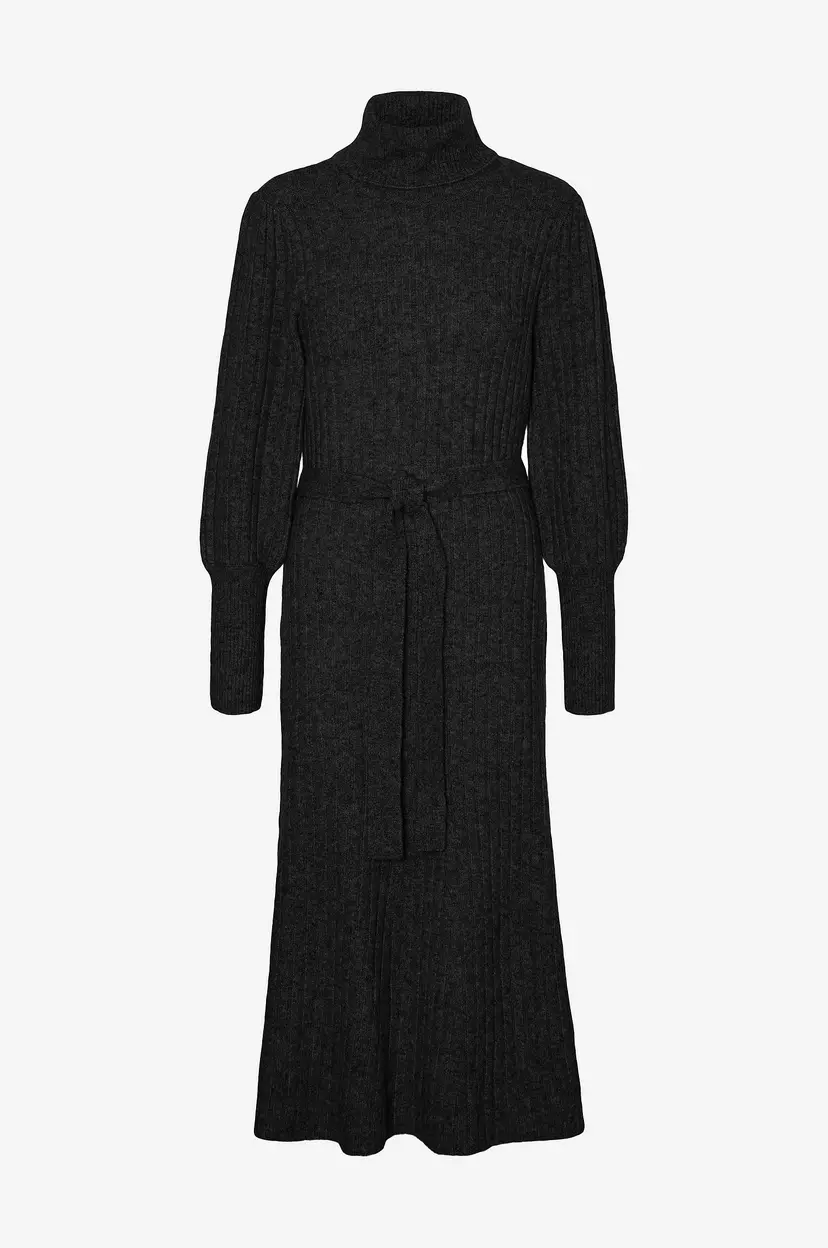 Vero Moda Kjole vmAurelia LS Rollneck 7/8 Knit Dress - Svart