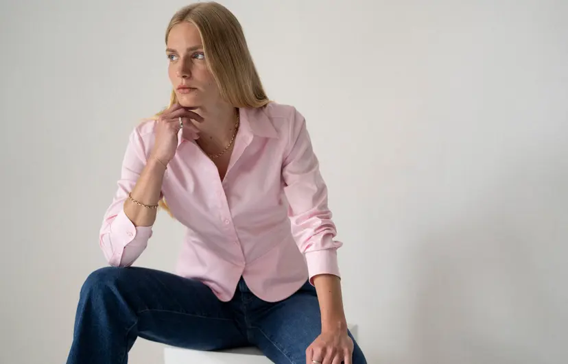 The Shirt Company ODETTE SHIRT - Pink, Cotton Sateen