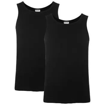 Resteröds Resteröds 2P Organic Cotton Tank Top Slim Fit Svart økologisk bomull Large Herre