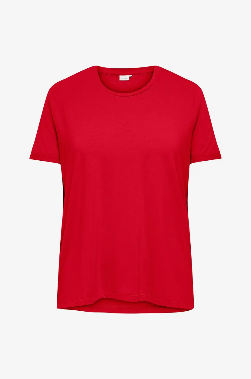 Only Carmakoma Topp carMoster S/S Fold UP Top Jrs - Rød