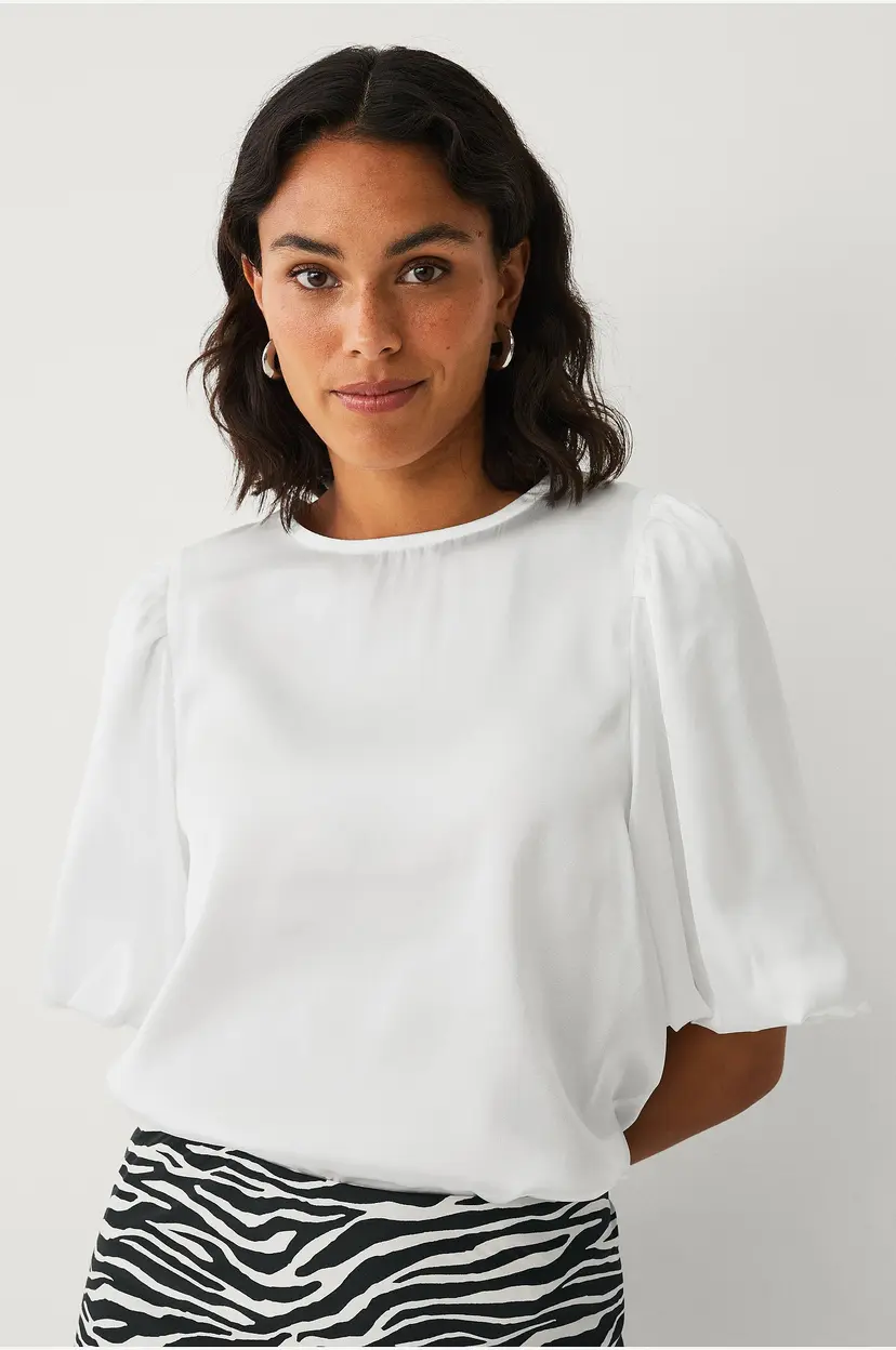 Ellos Collection Bluse i sateng - Hvit