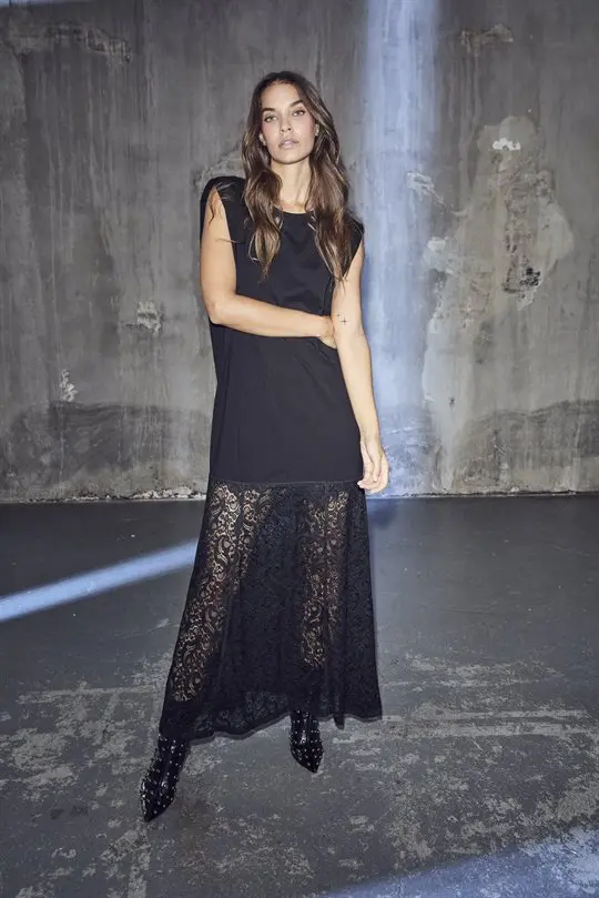 Haute L ' Amité Haute L' Amitié - Summer Lace Tee Dress - Black