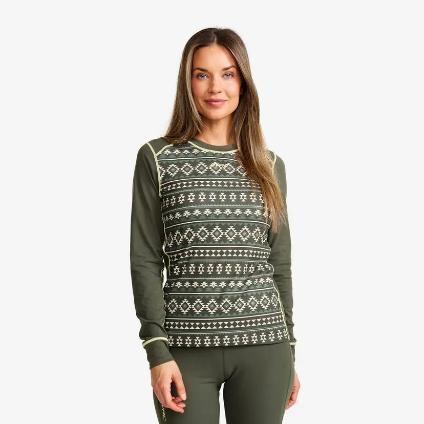 RevolutionRace Downhill Base Layer Top Dame Kambaba Green/Lemon Grass