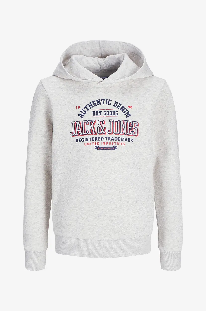 Jack & Jones Junior Hettegenser jjeLogo Sweat Hood - Grå