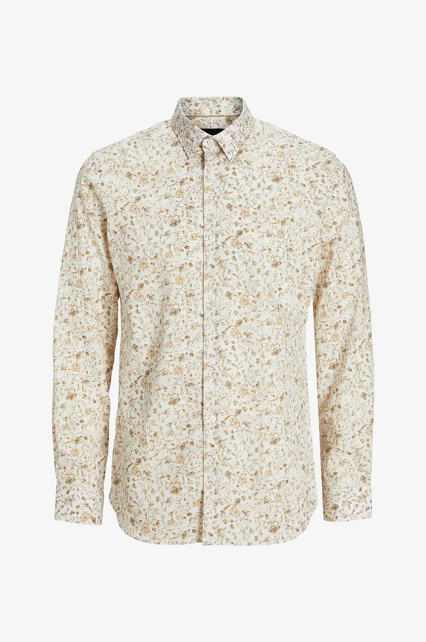 Jack & Jones Skjorte jprBlabarnes Print Dobby L/S Shirt - Hvit