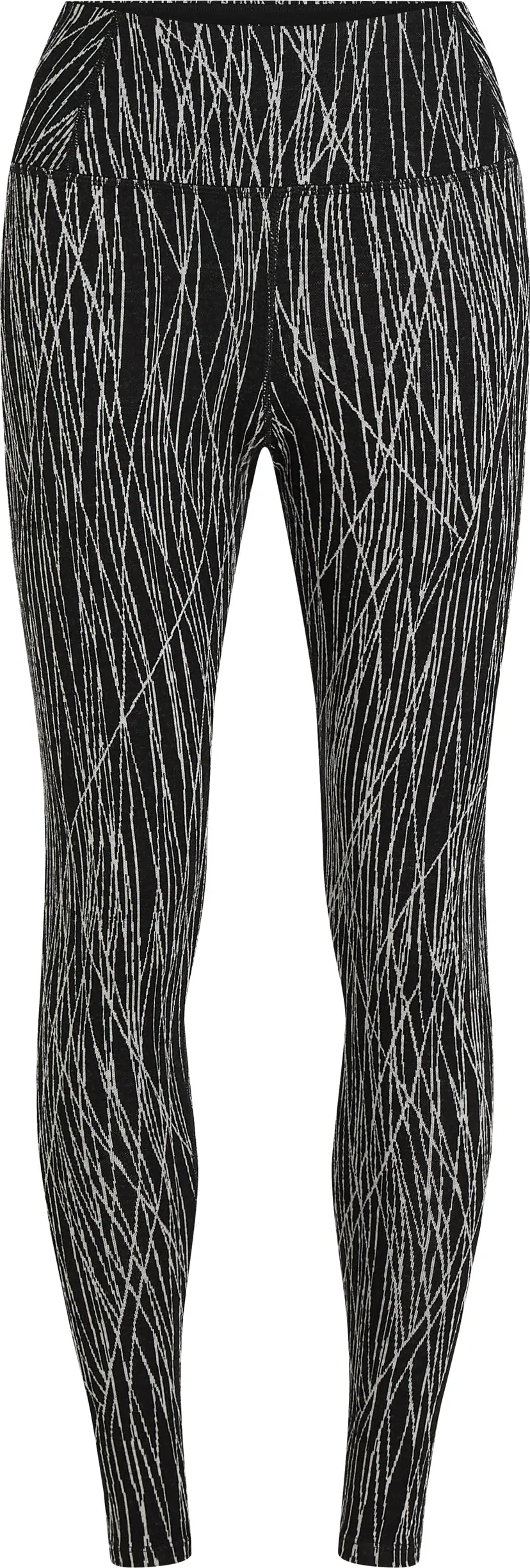 Icebreaker Icebreaker Women's Merino 260 Tech Vertex High Rise Leggings Delta Lines AOP Black/Snow
