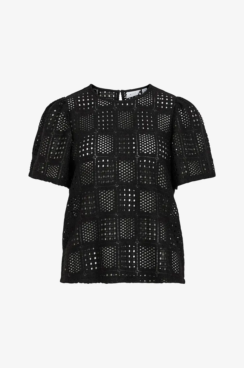 Vila Topp viNovira O-neck S/S Top - Svart