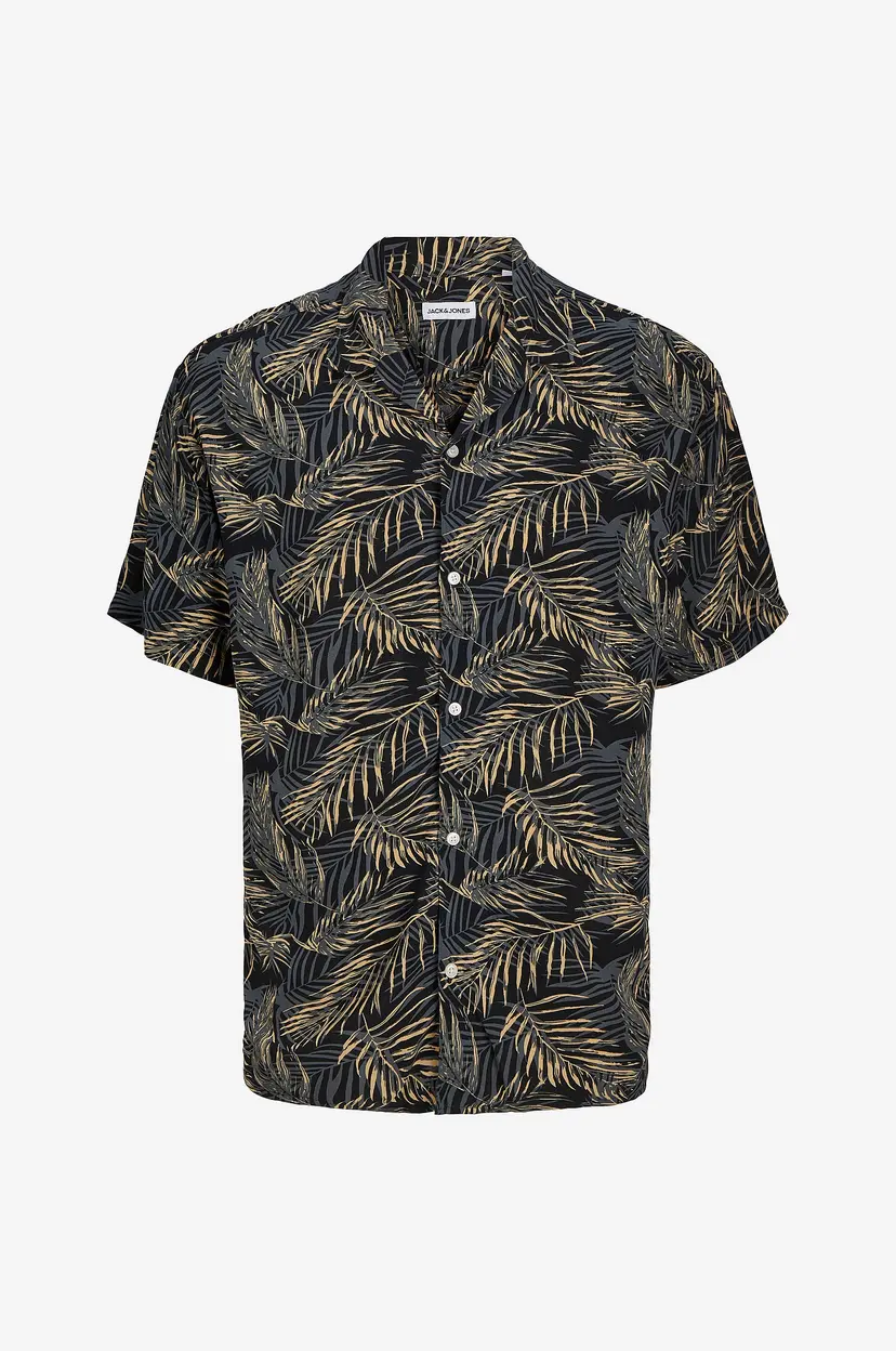 Jack & Jones Skjorte jjeJeff Tropical Aop Resort Shirt - Svart