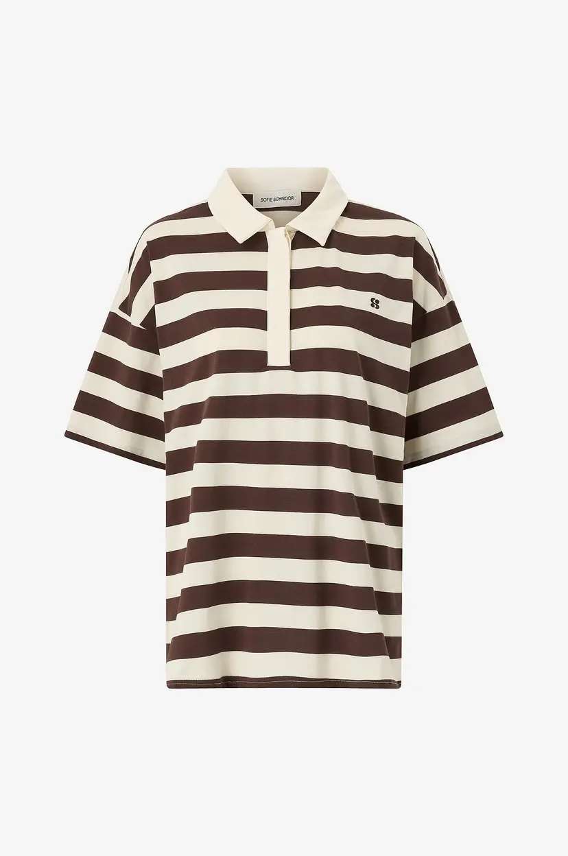 Sofie Schnoor Pologenser PilSW Oversize Striped Polo Shirt - Brun