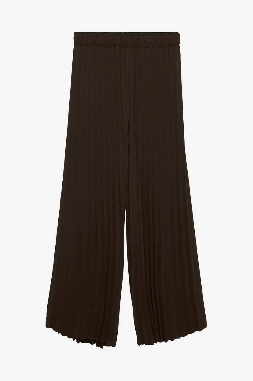 Vero Moda Curve Bukser Vmcyola Plisse Hw Wide Pant Wvn Cur - Brun