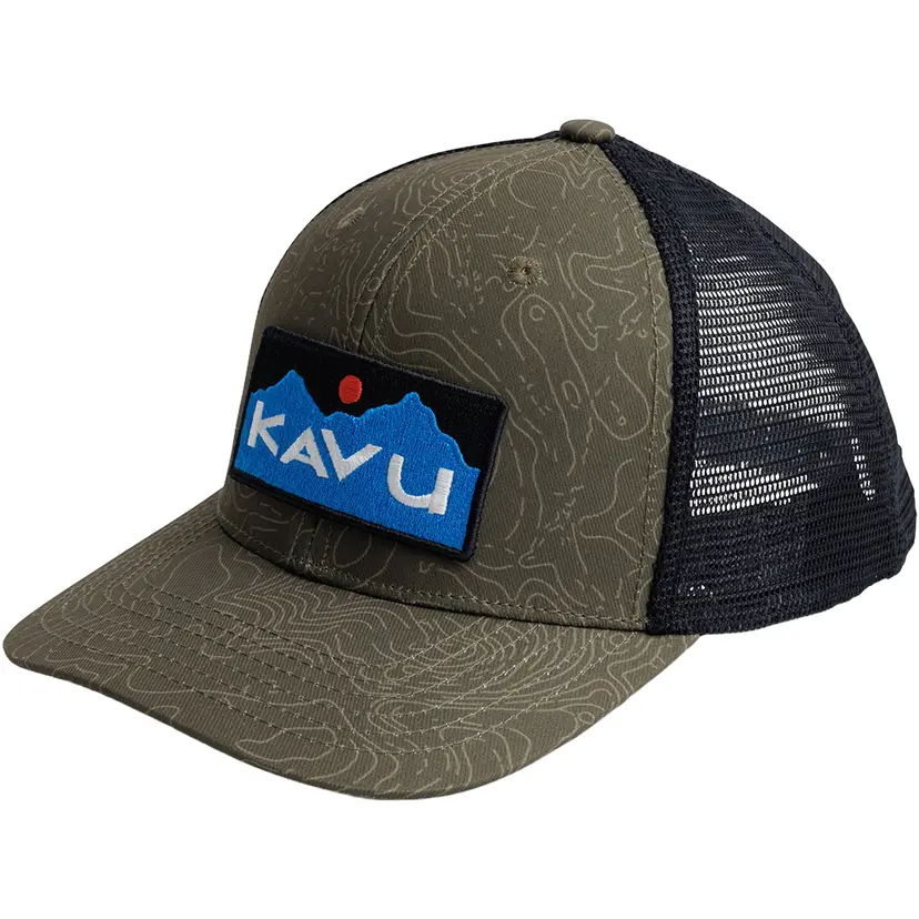 Kavu Kavu Above Standard Trucker Cap Olive Topo