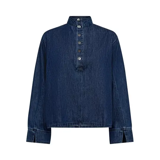 Co Couture Co' Couture - Azmina Denim Placket Blouse - Denim Blue
