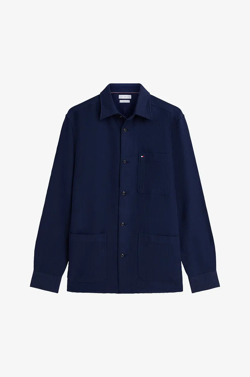 Tommy Hilfiger Skjorte Overshrt Co Lyocell Structur - Blå