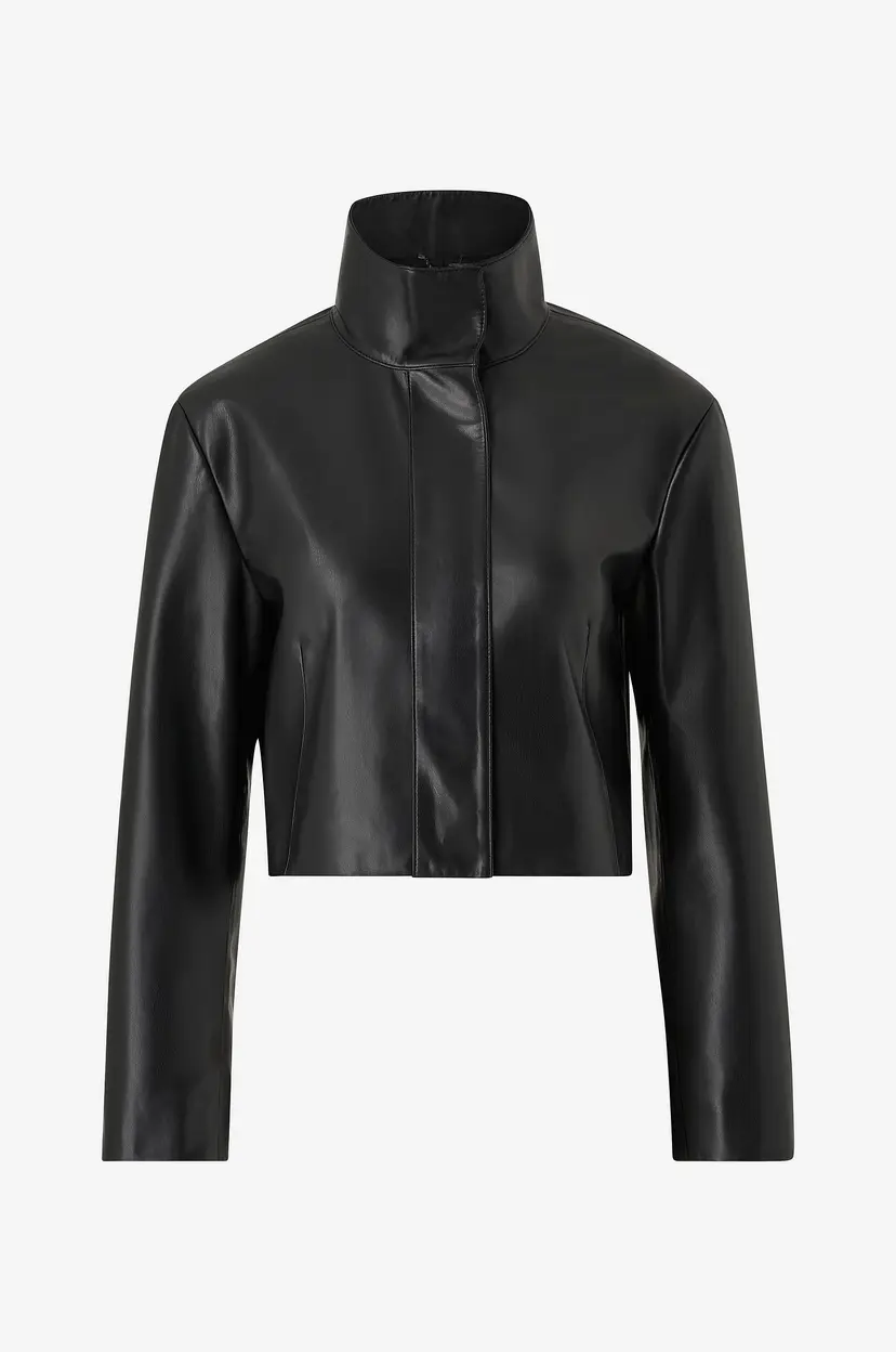 Calvin Klein Jakke Re-gen Leather Short Jacket - Svart