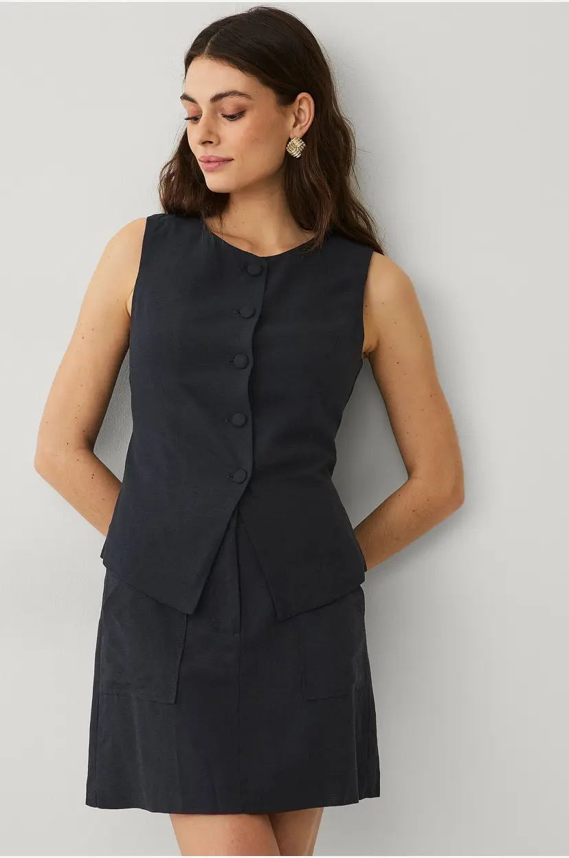 Ellos Collection Vest i linblanding - Svart