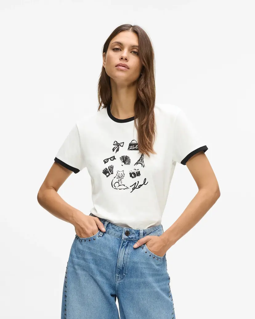 Karl Lagerfeld Karl Lagerfeld Karl Symbols White T-shirt